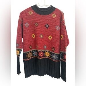 Peruvian Connection Alpaca Sweater Boho Knit Patterned Cozy S/M